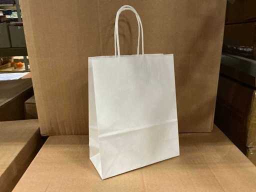 Lot Paper Carrier Bags 22x18x8cm white (5400x)