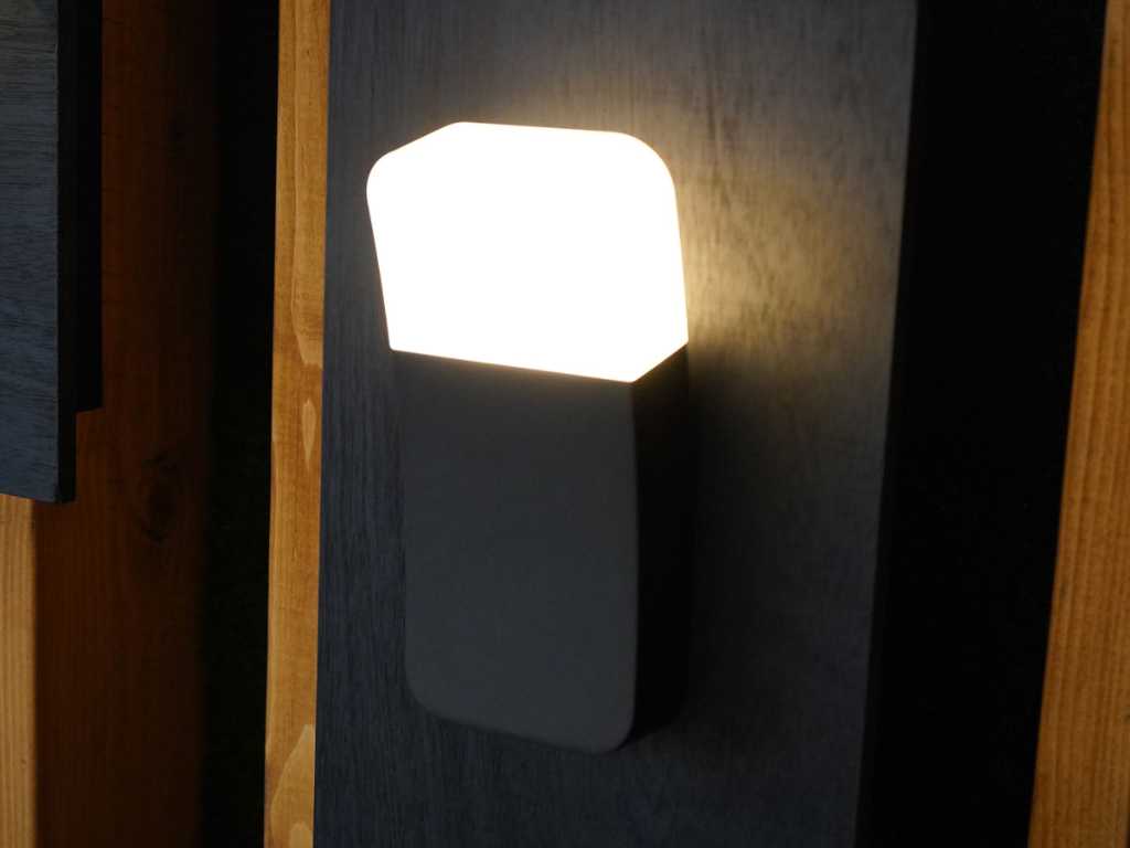 Applique LED 9.5W Courbé Noir Sable Blanc Chaud Étanche (6x)