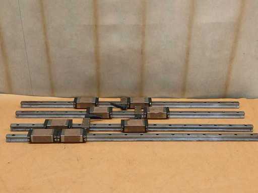 Rexroth / Zimmer Group - Liniowy system prowadnic - Liniowe szyny prowadzące z wózkami i zaciskami Zimmer (4x)