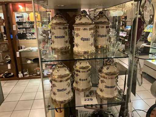 Vasi di farmacia antichi art nouveau (6x)