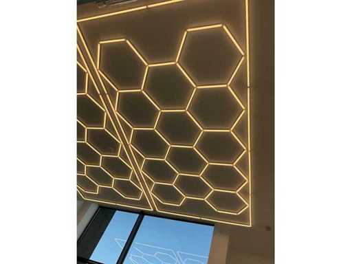 Hexagon Shop Lighting led white light honeycomb motif (3x)
