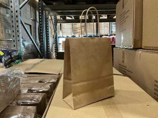 Pungi de transport pentru hârtie de lot, 18+8x22cm, FSC maro netipărite (6000x)