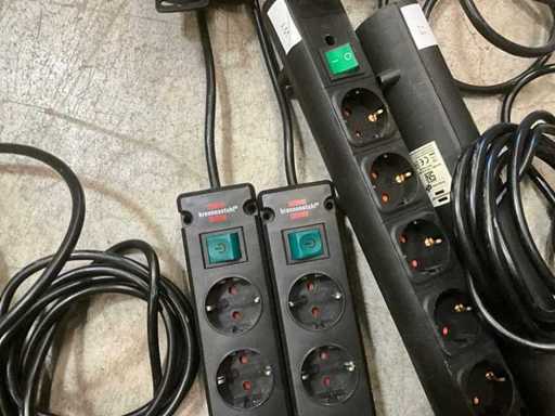 12x Brennenstuhl con toma múltiple 6 con interruptor sin enchufar en caja de plástico