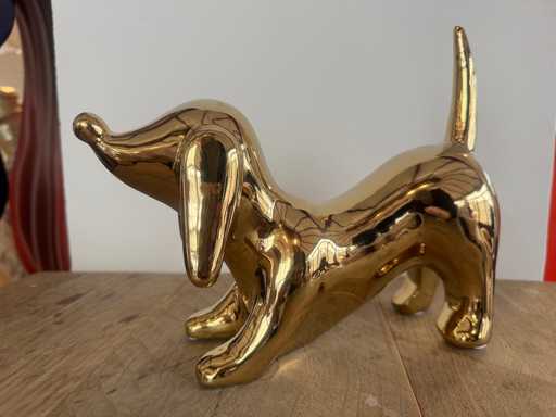 Dog Chrome Gold H21cm x L26cm