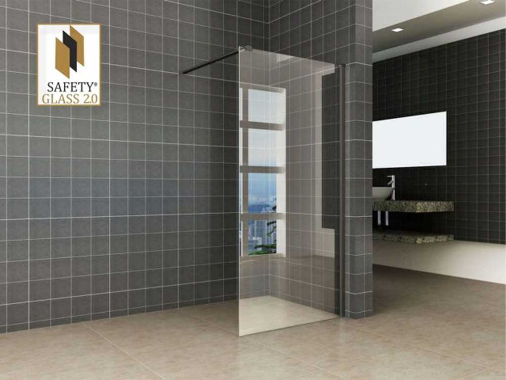 WB - 20.4049 - Eco walk-in shower with black profile