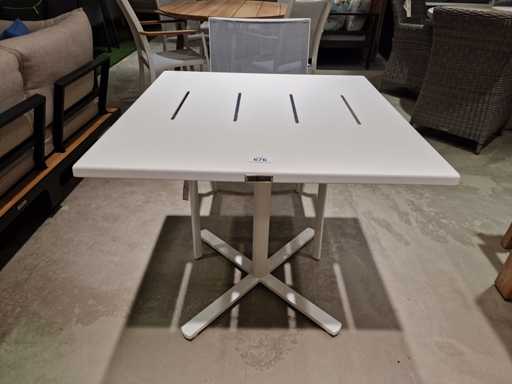 Table pliante Garden Prestige Alu Suisse Blanche 80 x 80 cm - Inclinable