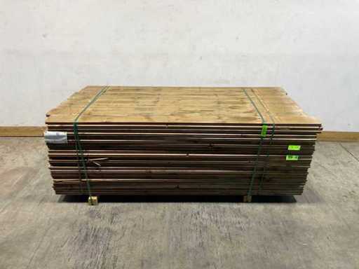 Softwood floor planks brown 28×135×2150 mm - KDI brown +fish beak (184x)