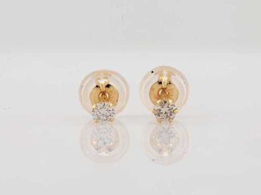 Boucle d’oreille en or jaune 18 nœuds avec diamant naturel