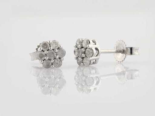 925 Silver White Earring With Natural Diamond