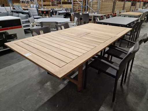 Diamond Collection Tuintafel Uitschuif 180-240 x 120cm Brede Latten