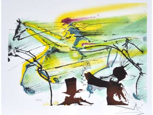 Salvador Dali - Le cheval de la course - lithograph