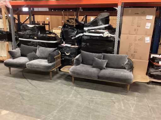 Lounge-Set 2 x 2 Sitzplätze Sofa