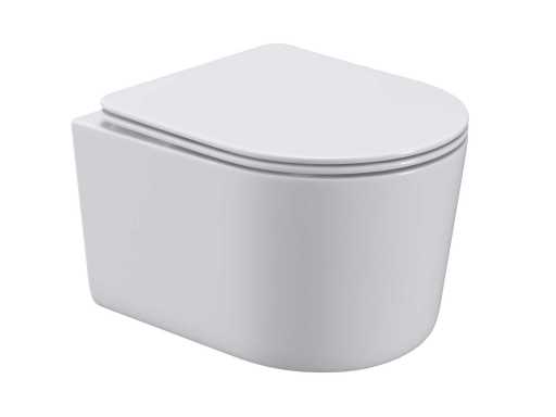 Mawialux compact built-in wall closet with toilet seat gloss white