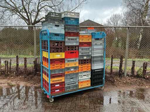 Empiler des caisses (environ 65 pièces) dans un chariot