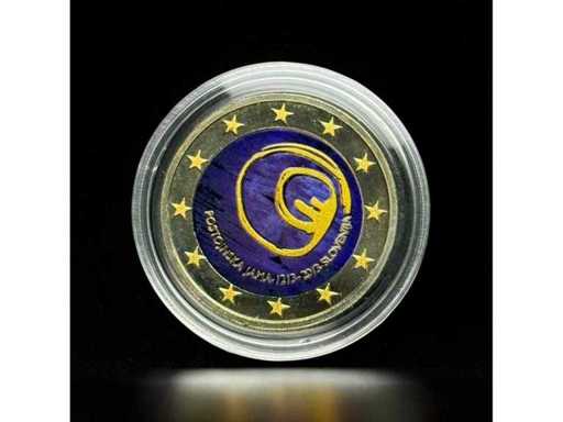 2 Euro Herdenkingsmunt Slovenië 2013 Grotten van Postojna gekleurd verguld | GRATIS VERZENDING DOOR DE HELE EU