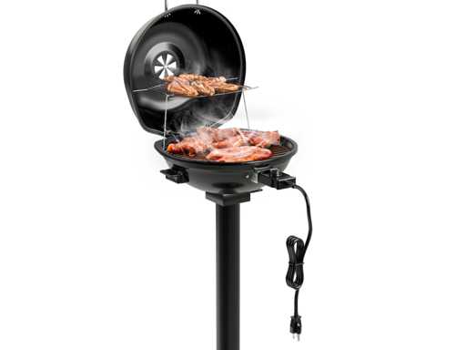 1600W roestvrijstaand elektrische grill met deksel en verstelbare thermostaat