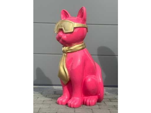 Kat met bril roos/goud