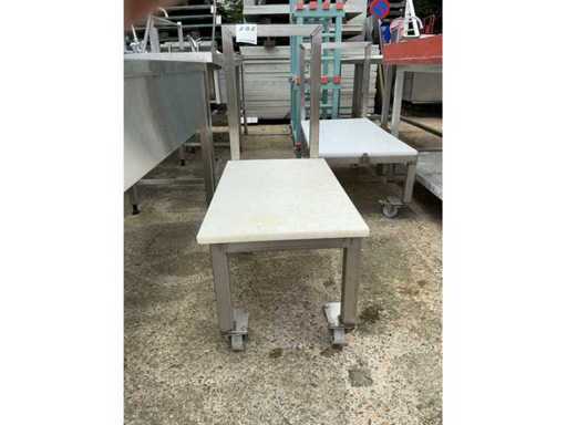 Chariot mobile en acier inoxydable avec table de découpe