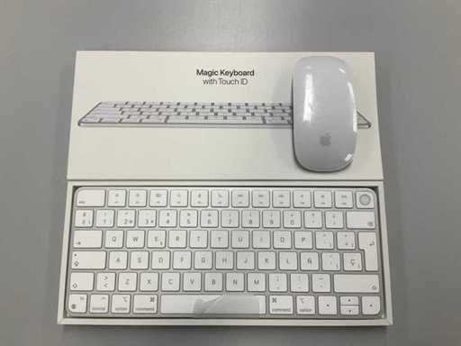 Apple - Tastatură Magic QWERTY (spaniolă) cu Touch ID și mouse Magic