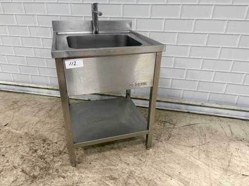 Beech - Stainless Steel Sink with mixer tap under shelf 