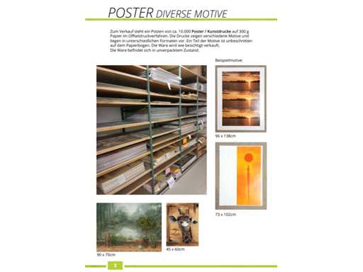 ARTLAND Stock rimanente - Poster / Stampe d'arte, circa 10.000 pezzi, vari motivi e dimensioni