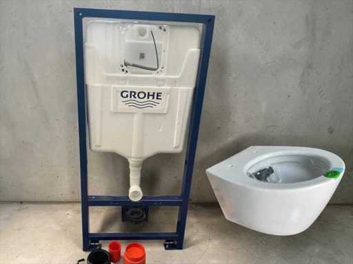 Grohe inbouwreservoir met Gessi toiletpot mat wit