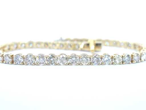 Gouden tennisarmband met natuurlijke briljant geslepen diamanten