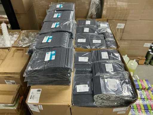 Partij zwarte papieren drinkrietjes (71500x)