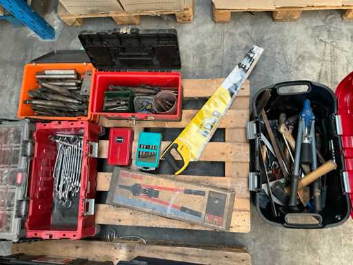 Batch of drills and hand tools