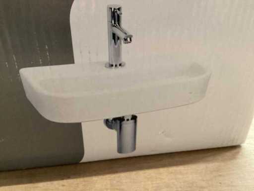 DIFFERNZ Waschbecken Oval kleine weiße Keramik, komplettes Set