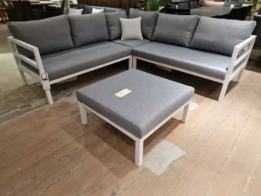 Suns Barolo Corner Lounge Set 4 pièces Alu White + Olefine Light Gray