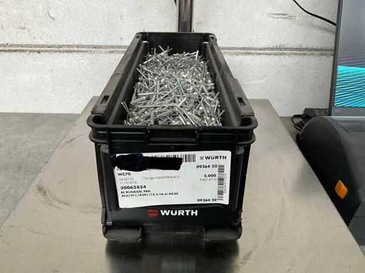 Würth 6.83 kg Blindklinknagel PBK 12,5-16,5 -4x20 in stapelbare bak