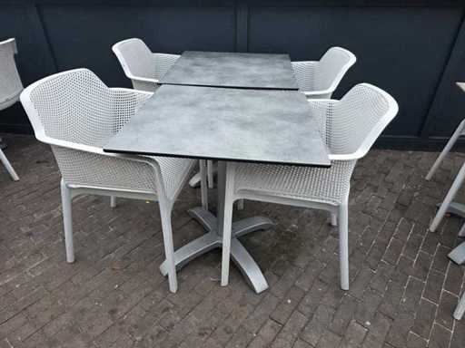 Nardi - Ensemble terrasse - 11 x table & 22 x chaise en plastique empilable