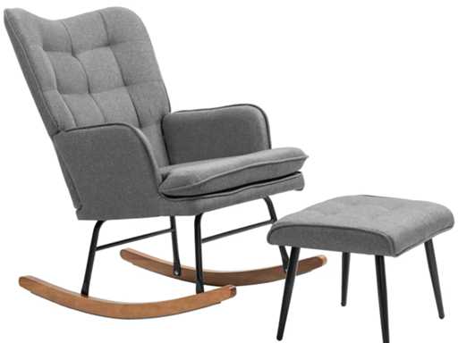 Fauteuil à Bascule avec Repose-pieds, confortable