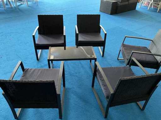 Ensemble salon : ensemble 5 personnes + Table