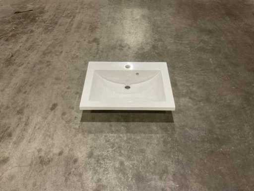 Allibert 60cm Plan Polybeton 1 vasque Blanc 813874 Wasbak