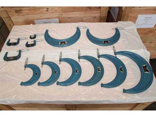FREUTEK SDM0057 2x set van 12x centesimale externe micrometers 0-300 x 0,01 mm