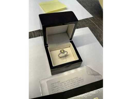 18K White Gold Ring with AIG Certified Natural Diamond – 0.81 carat total
