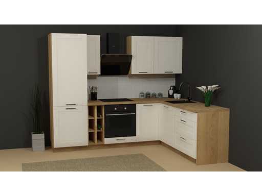 Hoekkeuken Edan 255x200 cm wit Canadian in bouwpakket