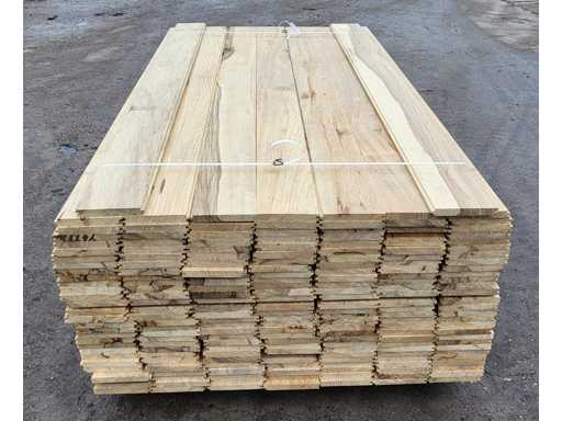 60m2 Afrikaans eiken vloerdelen 18 x 140 mm, lengte 210cm ( 204x ) 