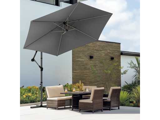 Parasol déporté hexagonale 3M avec Manivelle Anti-Retour