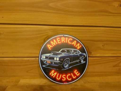 Metal advertising sign round 20cm