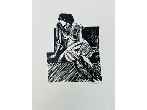 onbekende meester - naakt - lithografie