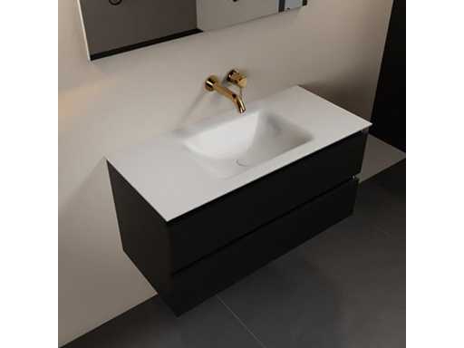 Bathroom cabinet black 100cm 