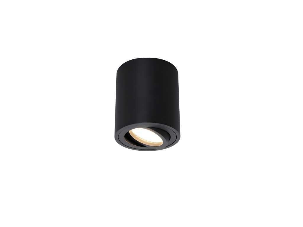 GU10 Surface mounted spotlight Fixture cylinder sand black tiltable small (6x)
