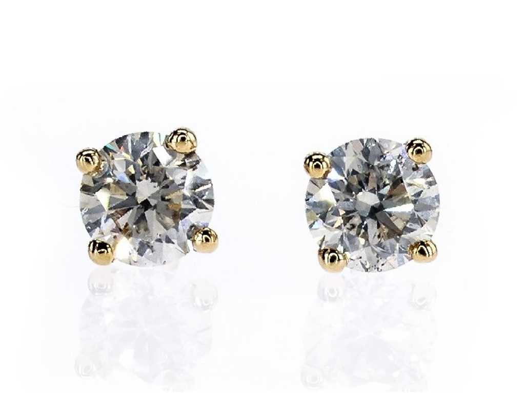Solitaire Earrings in Natural Diamond 0.62 carat