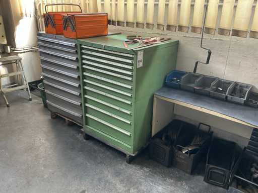 Chest of drawers with utensils