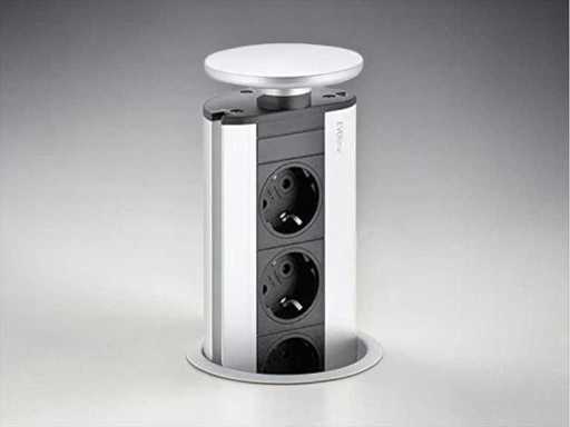 Evoline stopcontact intrekbare vlakke poort 3 rvs