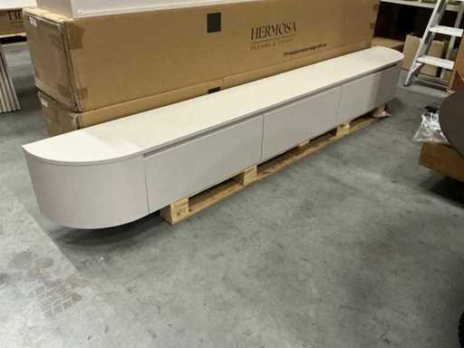 Hermosa Round Japandi TV-Möbel matte beige 280cm H31cm