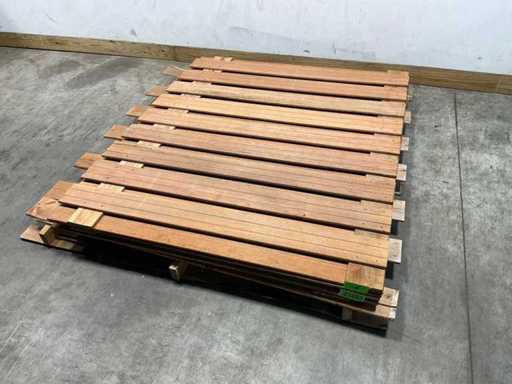 Hardwood garden screen 21-plank - 180x150 cm (3x)